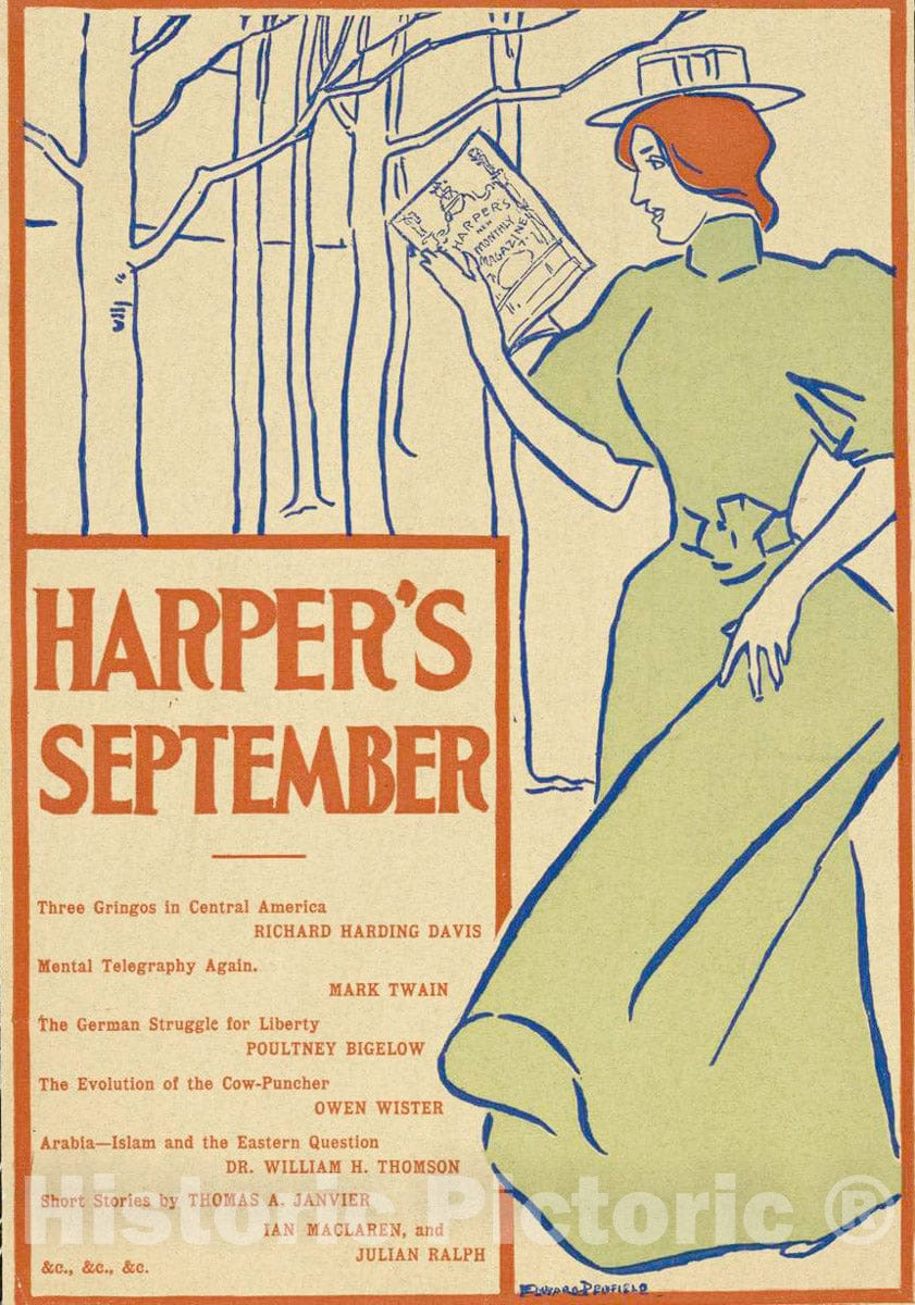 Vintage Poster -  Harper's [for] September. 1, Historic Wall Art