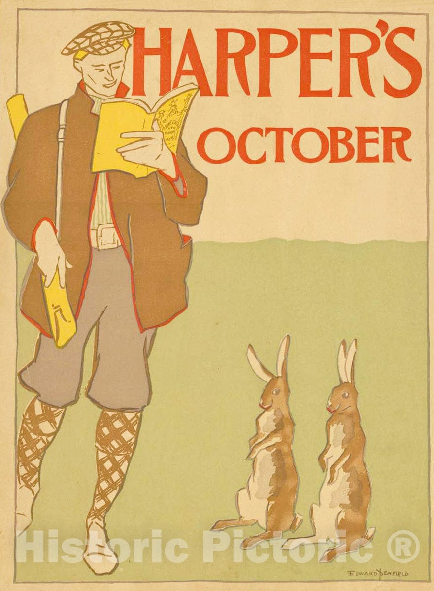 Vintage Poster -  Harper's [for] October., Historic Wall Art