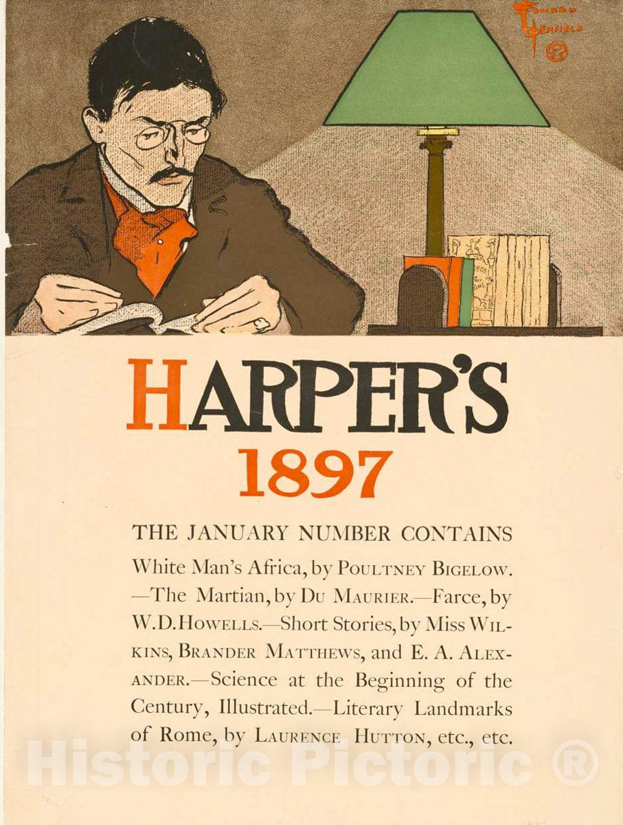 Vintage Poster -  Harper's 1897. January Number Contains., Historic Wall Art