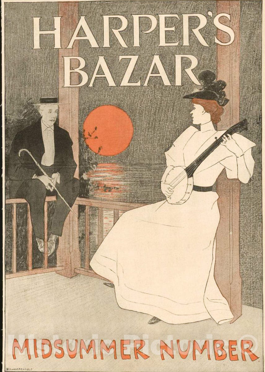 Vintage Poster -  Harper's Bazar, Midsummer Number, Historic Wall Art