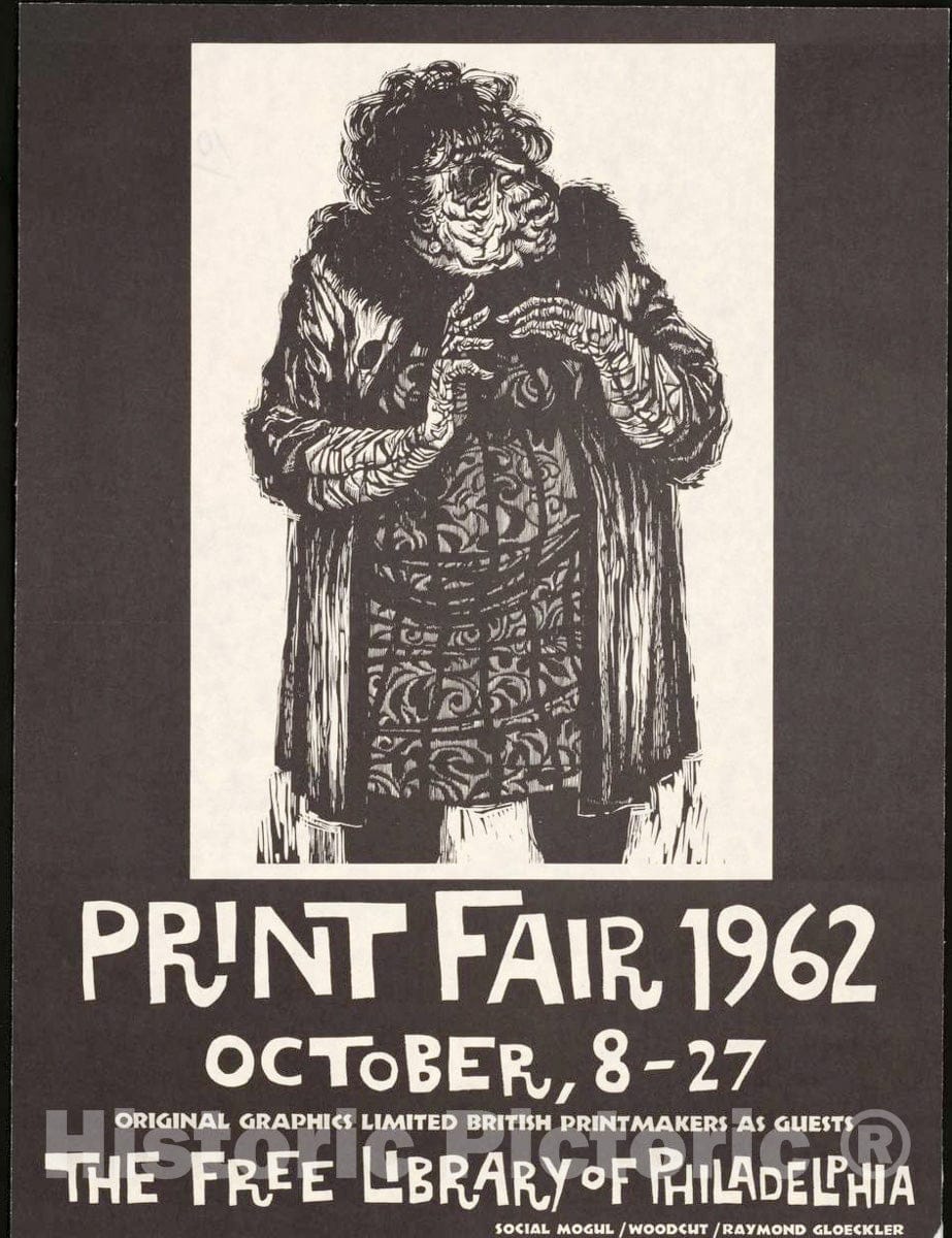 Vintage Poster -  Print fair 1962. October, 8 - 27, Historic Wall Art