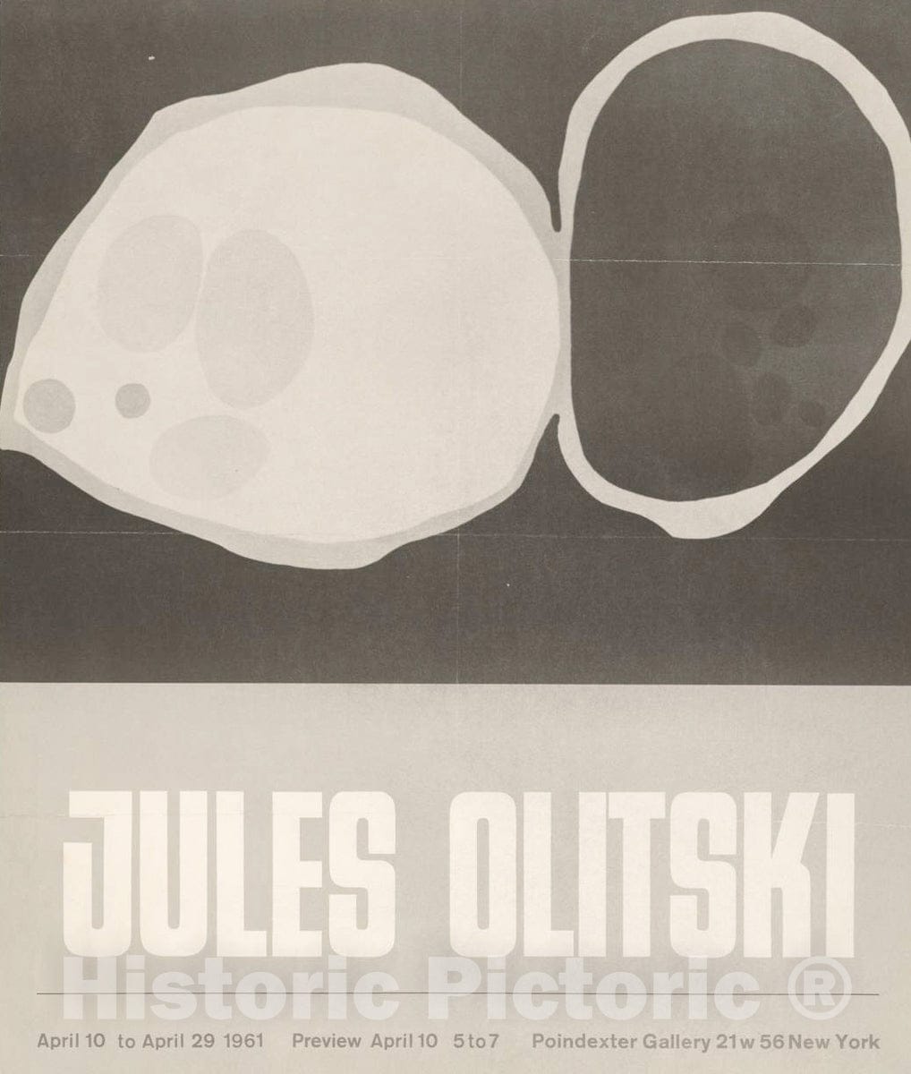 Vintage Poster -  Jules Olitski; April 10 to April 29, 1961., Historic Wall Art