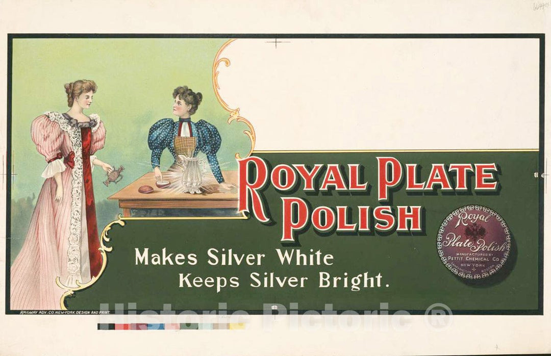 Vintage Poster -  Royal Plate Polish. Makes Silver White, Keeps Silver Bright, Historic Wall Art