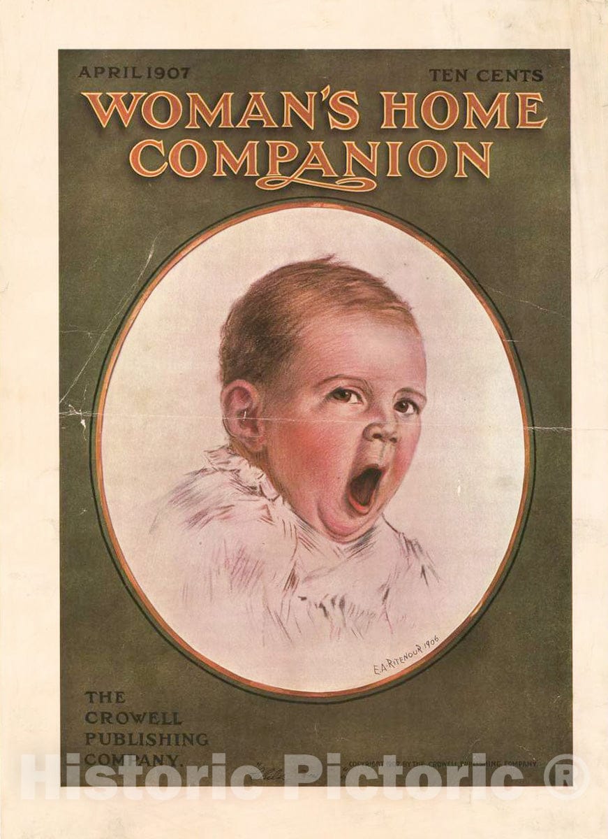 Vintage Poster -  Woman's Home Companion, April 1907, Ten Cents, Historic Wall Art