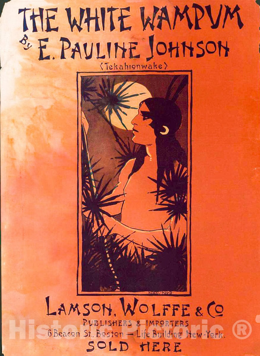 Vintage Poster -  The White Wampum by E. Pauline Johnson, Historic Wall Art