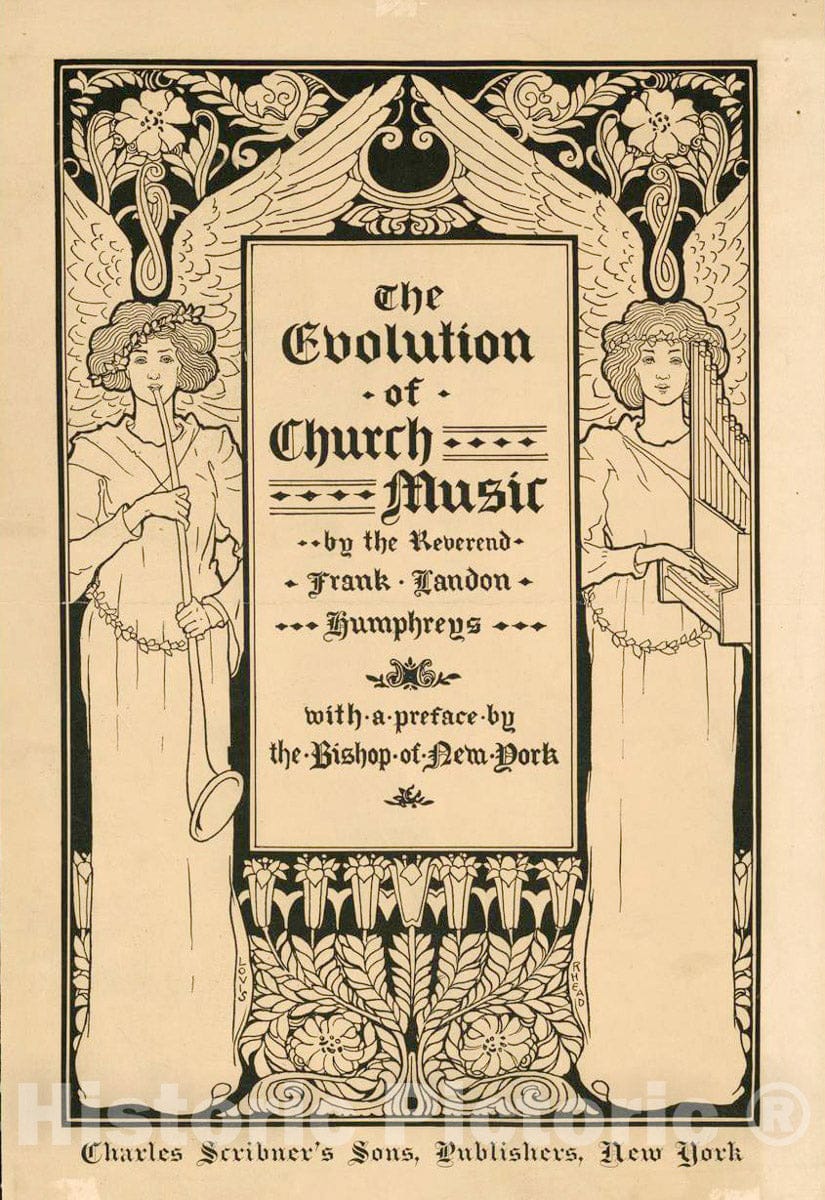 Vintage Poster -  The Evolution of Church Music by The Rev. Frank Landon Humphreys with a Preface by The Bishop of New York, Historic Wall Art