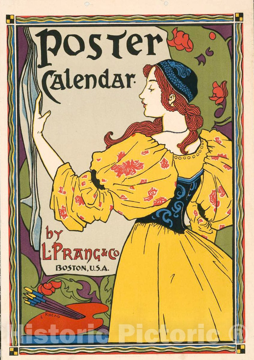 Vintage Poster -  Poster Calendar by L. Prang & Co, Historic Wall Art