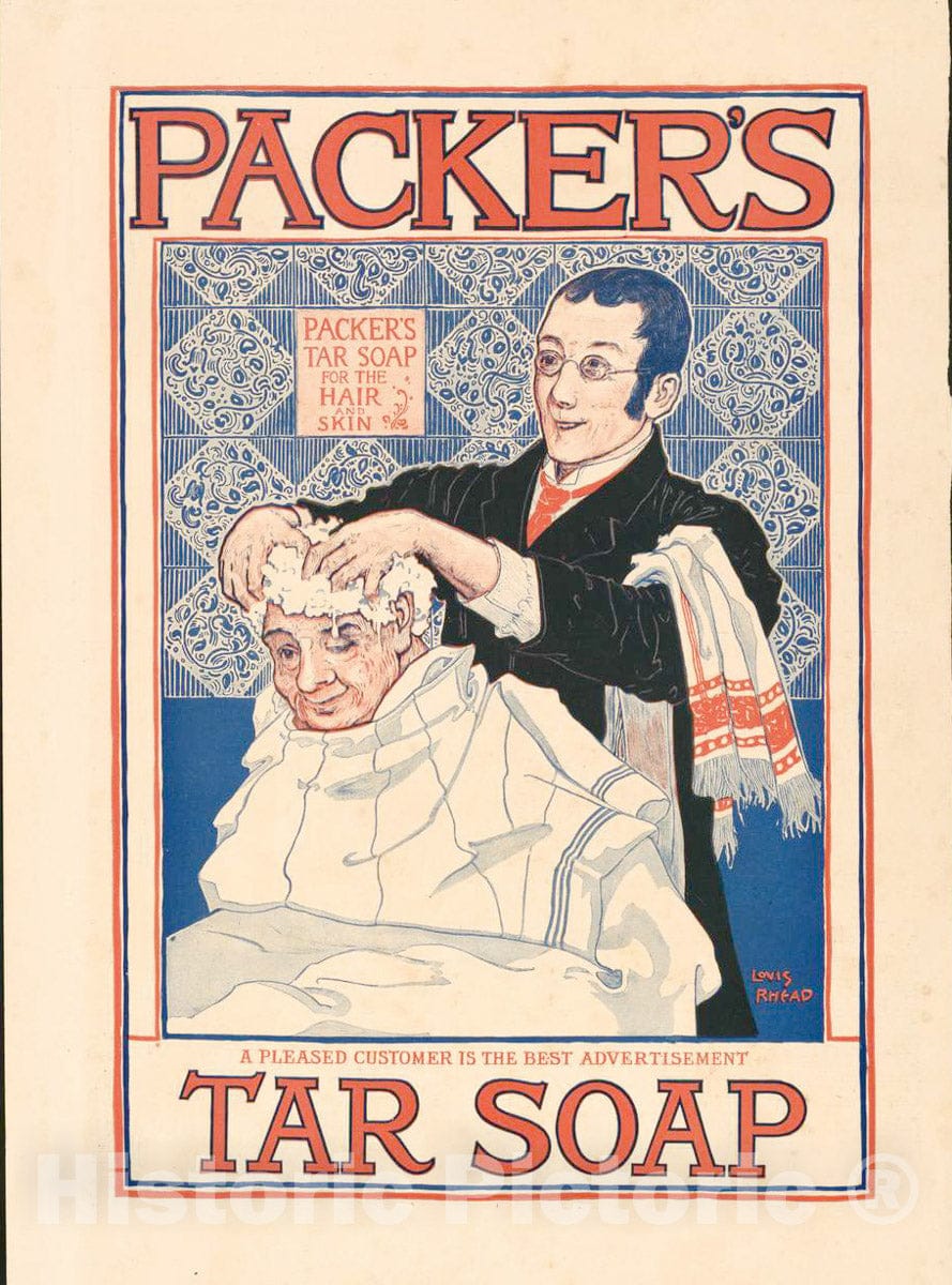 Vintage Poster -  Packer's Tar soap, Historic Wall Art