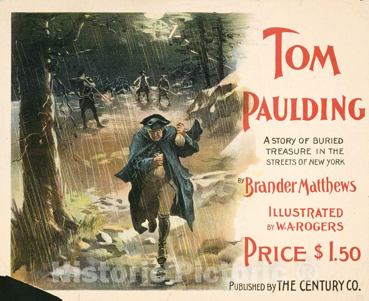 Vintage Poster -  Tom Paulding by Brander Matthews, Historic Wall Art