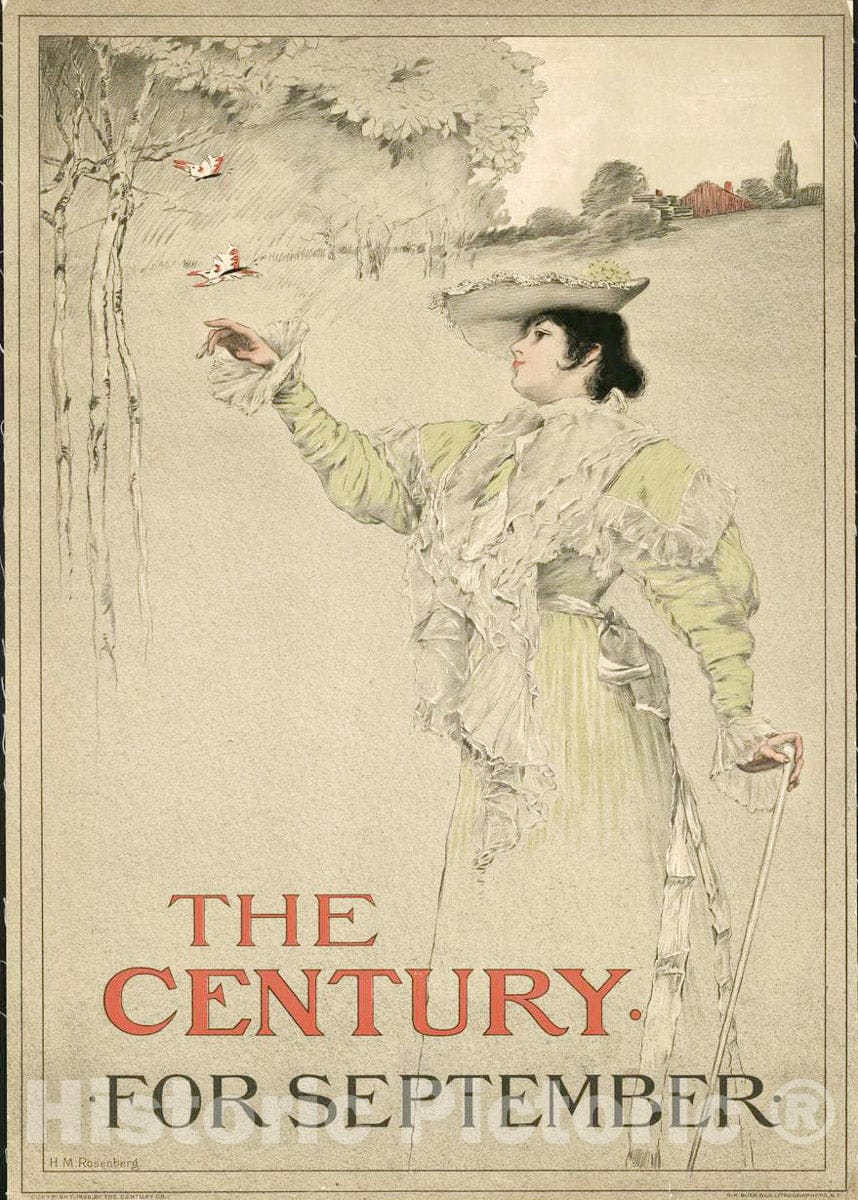 Vintage Poster -  The Century. for September, Historic Wall Art