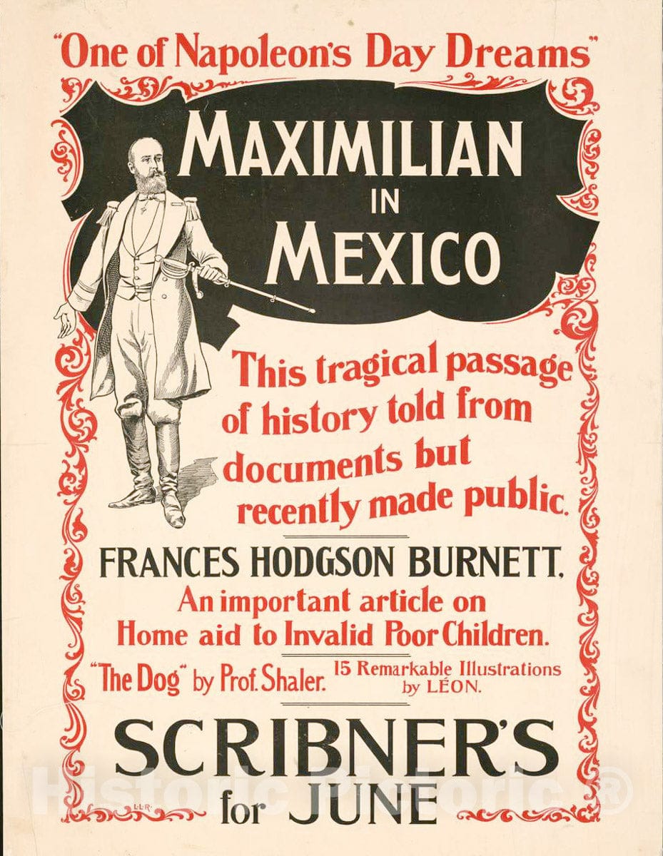 Vintage Poster -  Maximilian in Mexico. Scribner's for June, Historic Wall Art