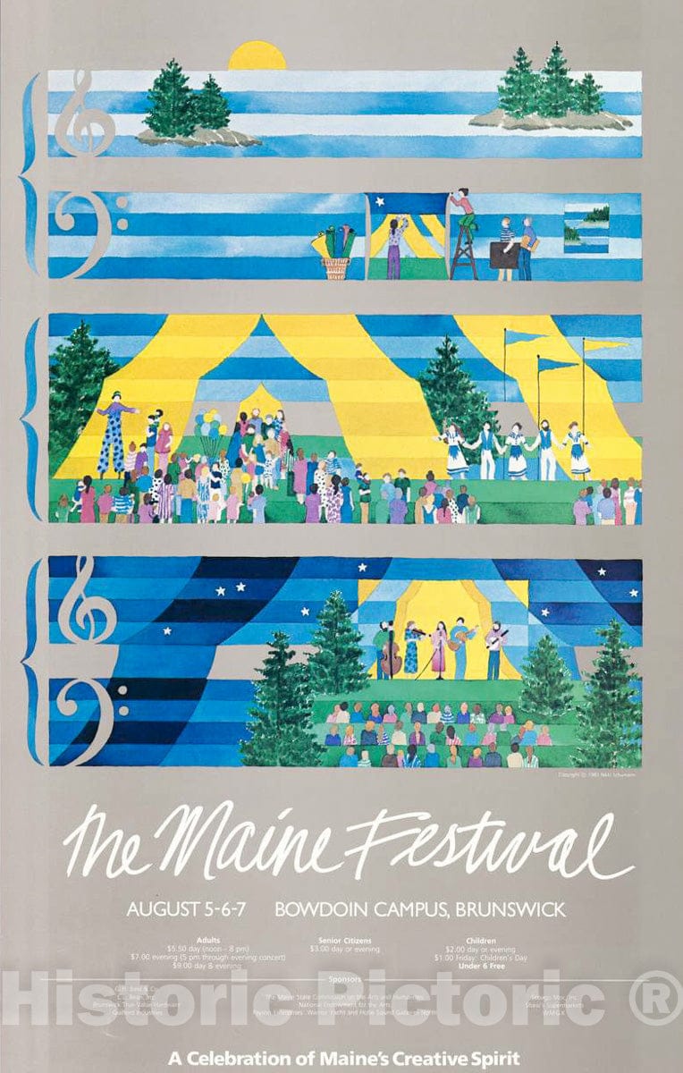 Vintage Poster - The Maine Festival, Historic Wall Art