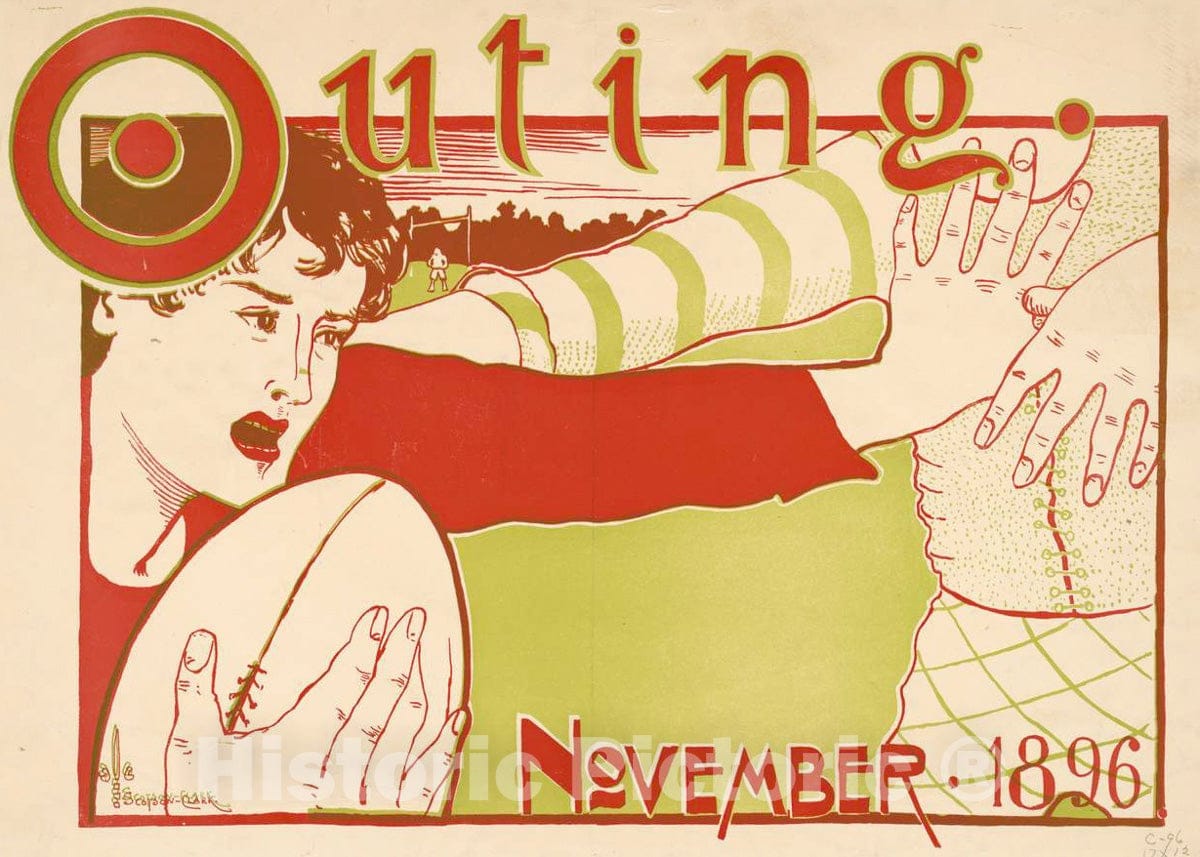 Vintage Poster -  Outing, November 1896, Historic Wall Art