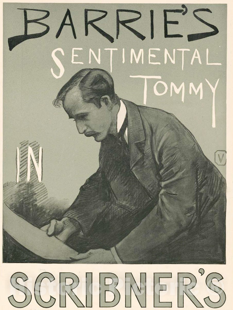 Vintage Poster -  Barrie's Sentimental Tommy in Scribner's, Historic Wall Art