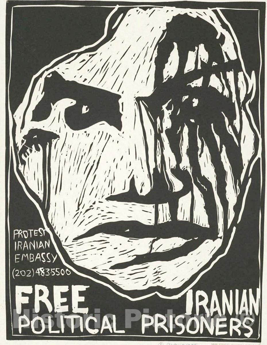 Vintage Poster -  Free Iranian Political Prisoners, Historic Wall Art