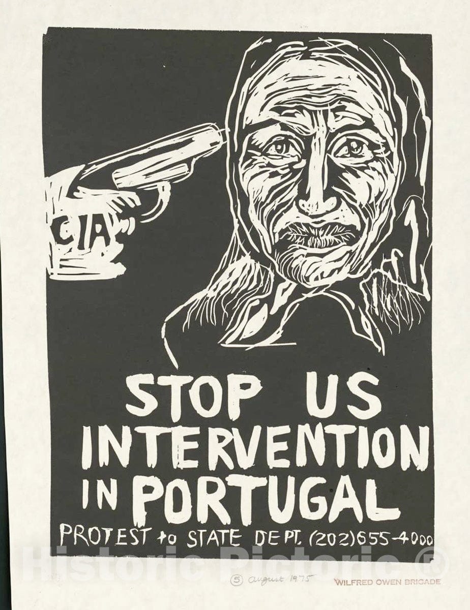 Vintage Poster -  Stop US Intervention in Portugal, Historic Wall Art