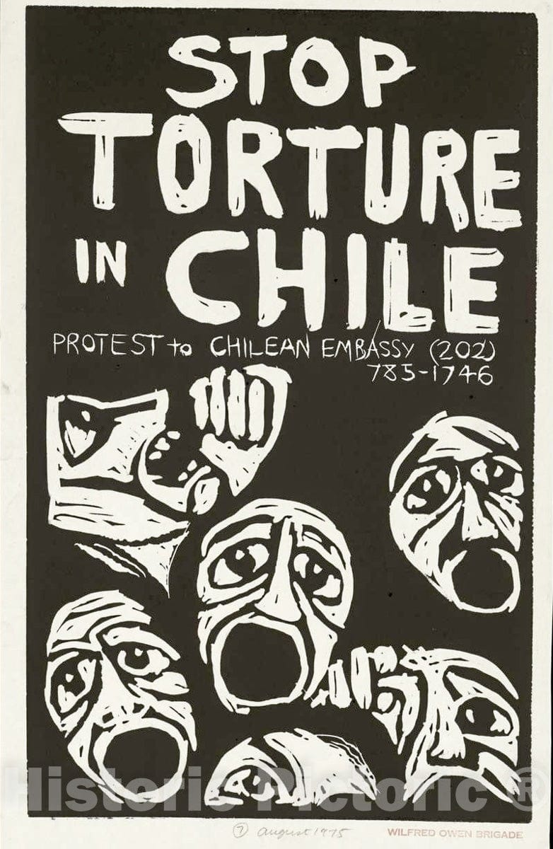 Vintage Poster -  Stop Torture in Chile, Historic Wall Art