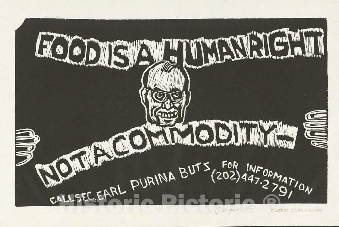 Vintage Poster -  Food is a Human Right not a Commodity, Historic Wall Art