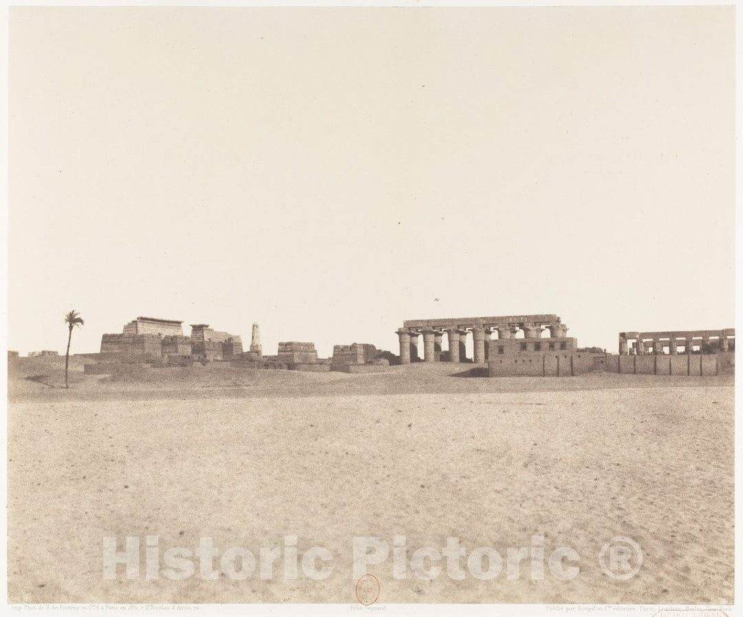 Photo Print : Félix Teynard - Louksor (Thèbes), Vue Générale des Ruines 1 : Vintage Wall Art