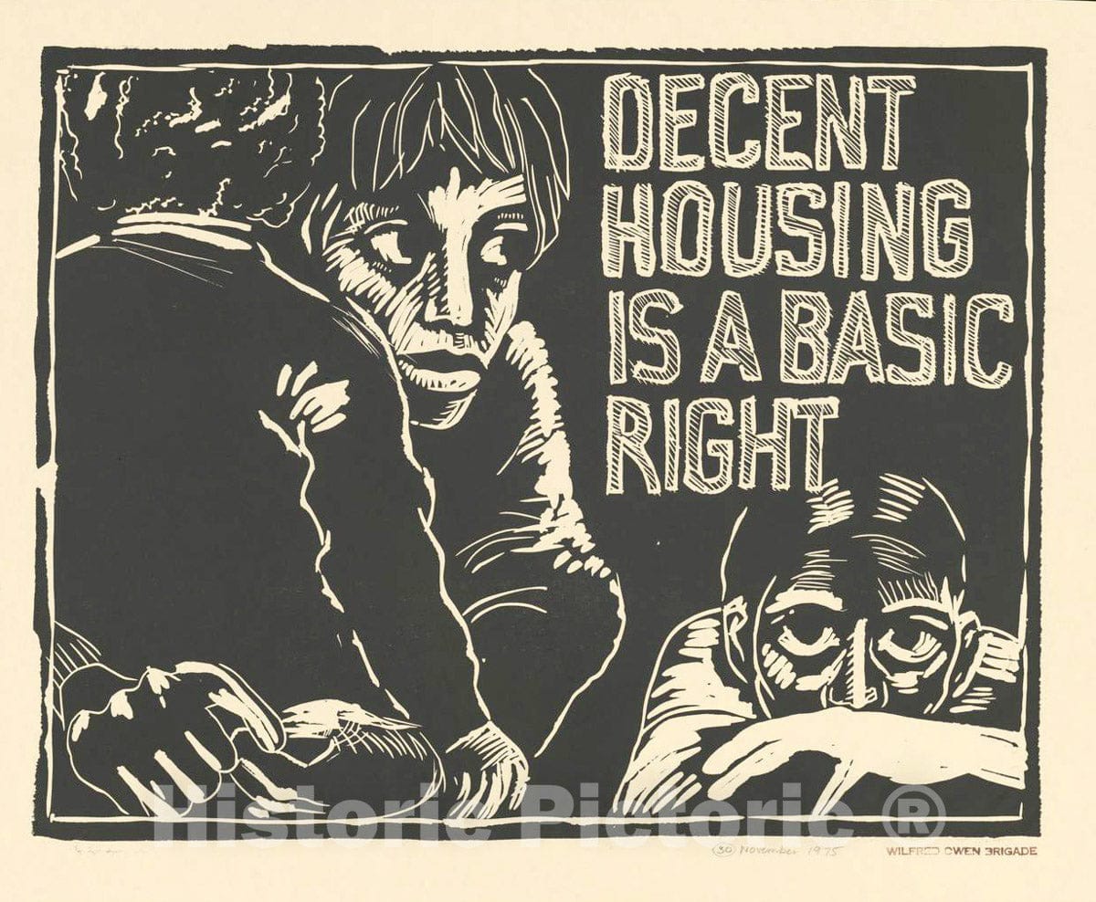 Vintage Poster -  Decent housing is a Basic Right, Historic Wall Art