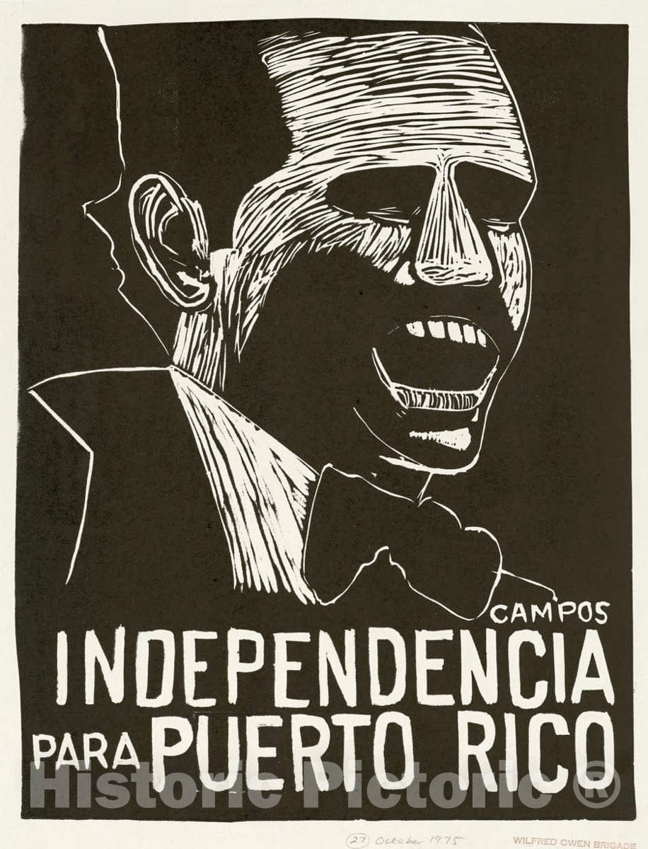 Vintage Poster -  Campos independencia para Puerto Rico, Historic Wall Art