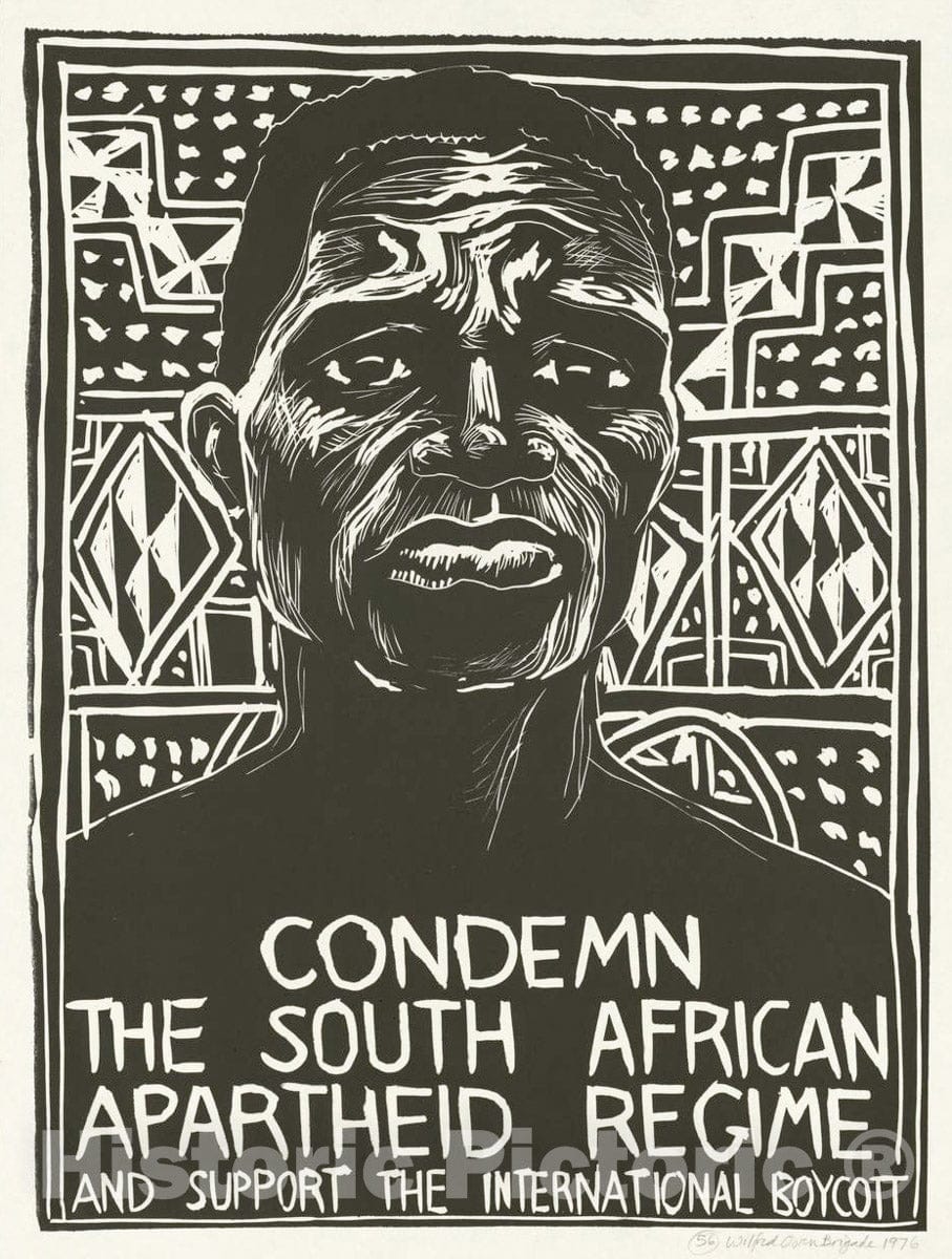 Vintage Poster -  Condemn The South African apartheid Regime and Support The International Boycott 1, Historic Wall Art