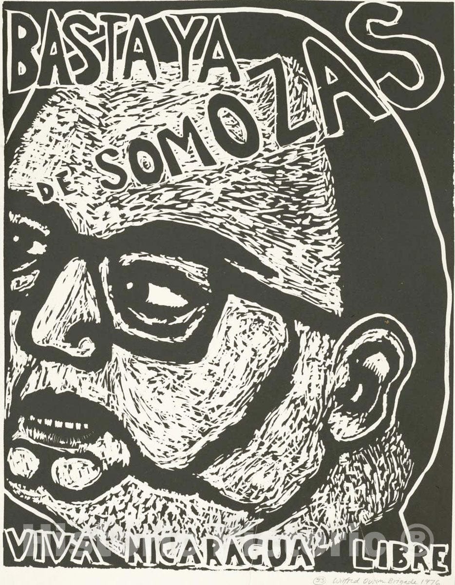 Vintage Poster -  Basta ya de somozas. Viva Nicaragua Libre 1, Historic Wall Art