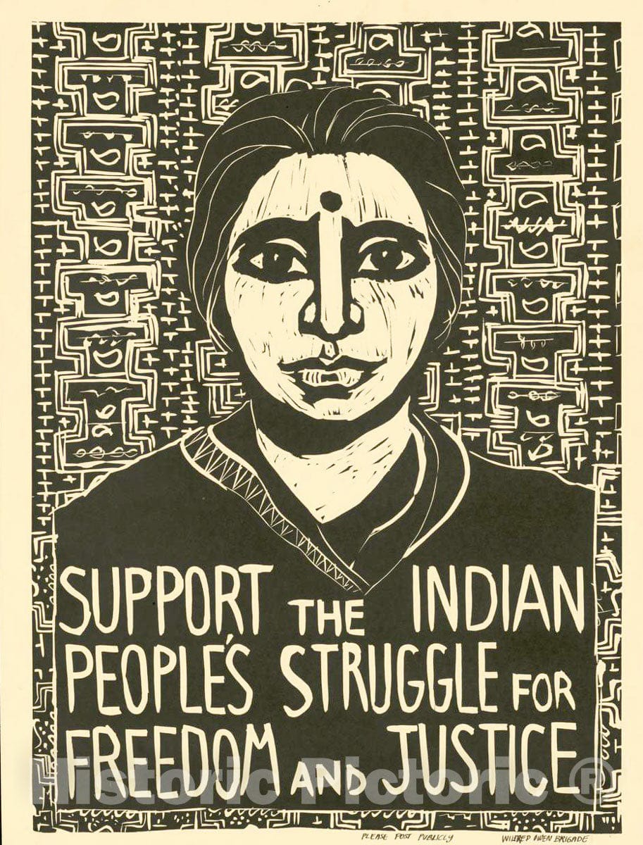 Vintage Poster -  Support The Indian People's Struggle for Freedom and Justice, Historic Wall Art