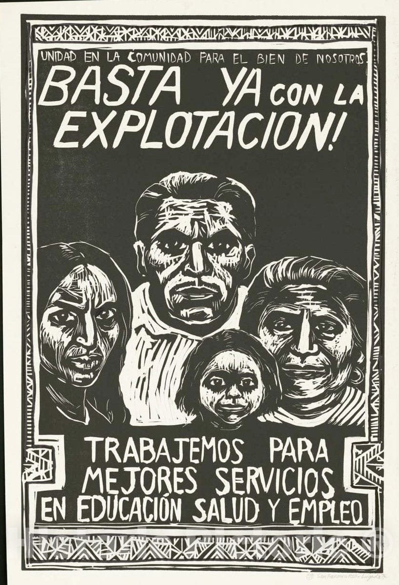 Vintage Poster -  Basta ya con la explotacion!, Historic Wall Art