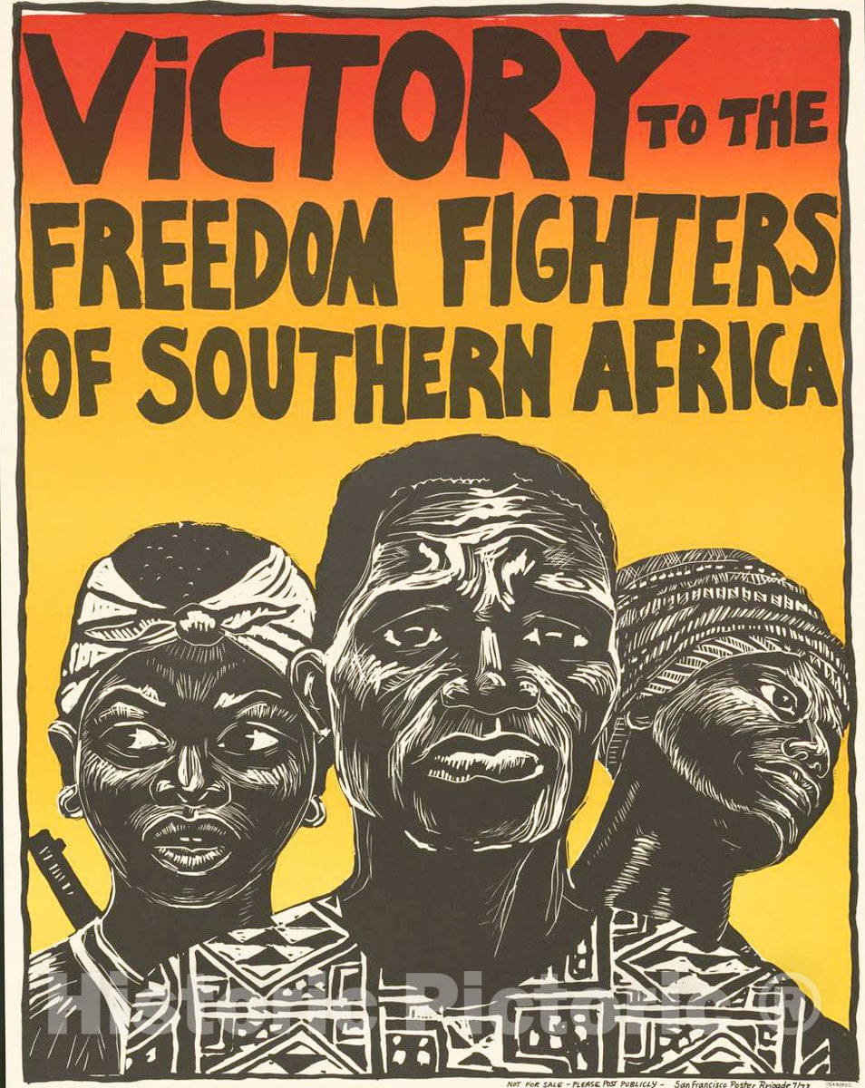 Vintage Poster -  Victory to The Freedom Fighters of Southern Africa, Historic Wall Art