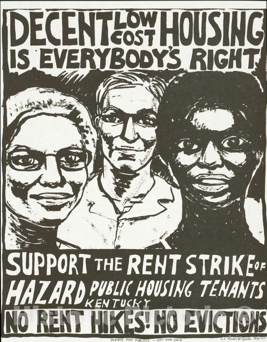 Vintage Poster -  Decent Low Cost housing is Everybody's Right., Historic Wall Art