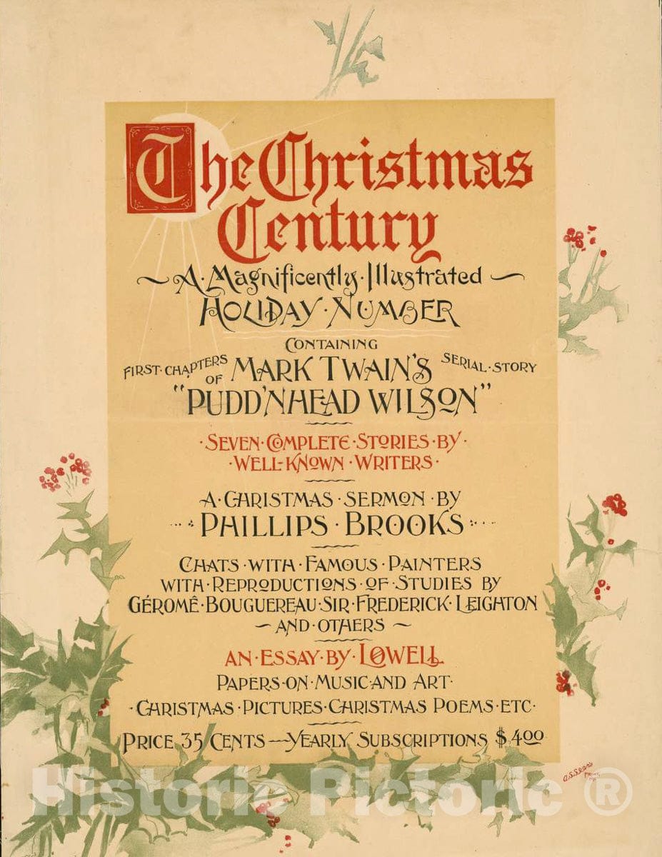 Vintage Poster -  The Christmas Century, a magnificently Illustrated Holiday Number., Historic Wall Art