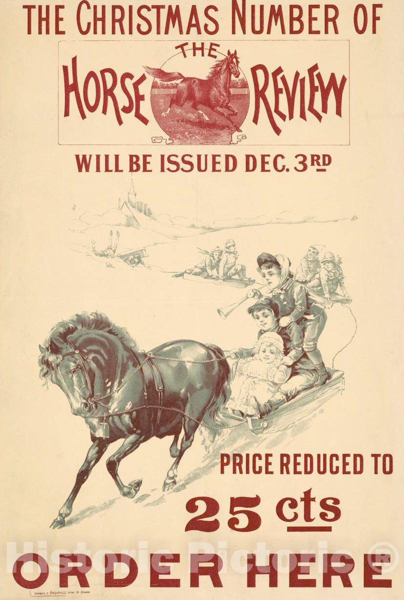 Vintage Poster -  The Christmas Number of The Horse Review Will be Issued Dec. 3rd, Historic Wall Art