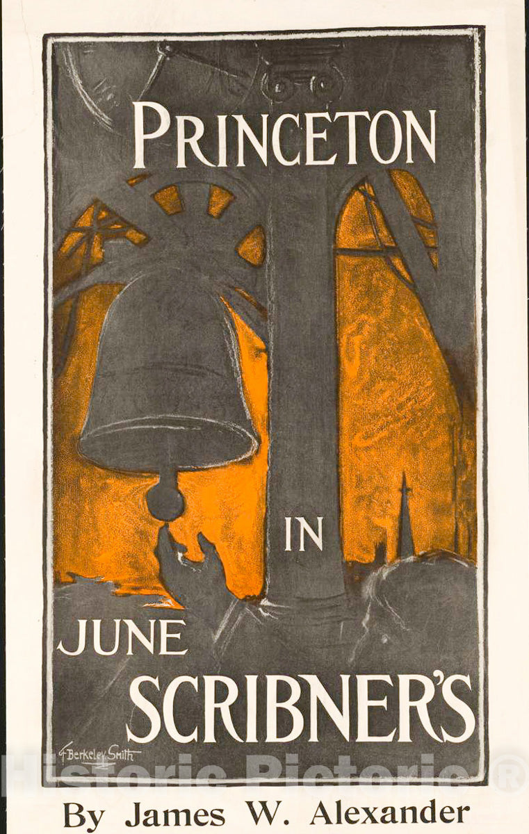 Vintage Poster -  Princeton in June Scribner's by James W. Alexander, Historic Wall Art