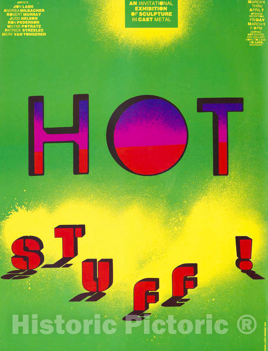 Vintage Poster -  Hot Stuff! an Invitational Exhibition of Sculpture in cast Metal., Historic Wall Art