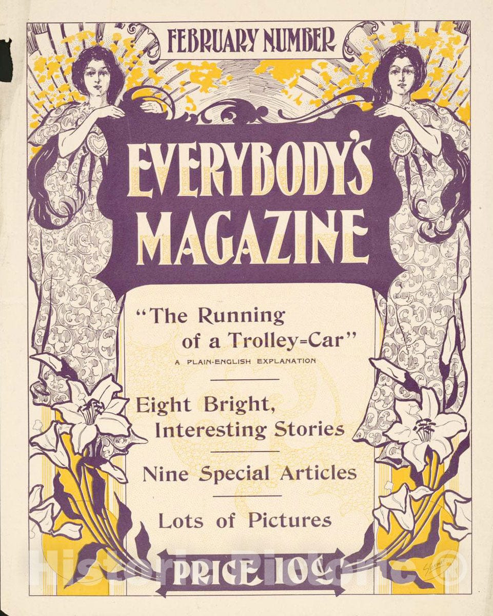 Vintage Poster - Everybody's Magazine February Number., Historic Wall Art