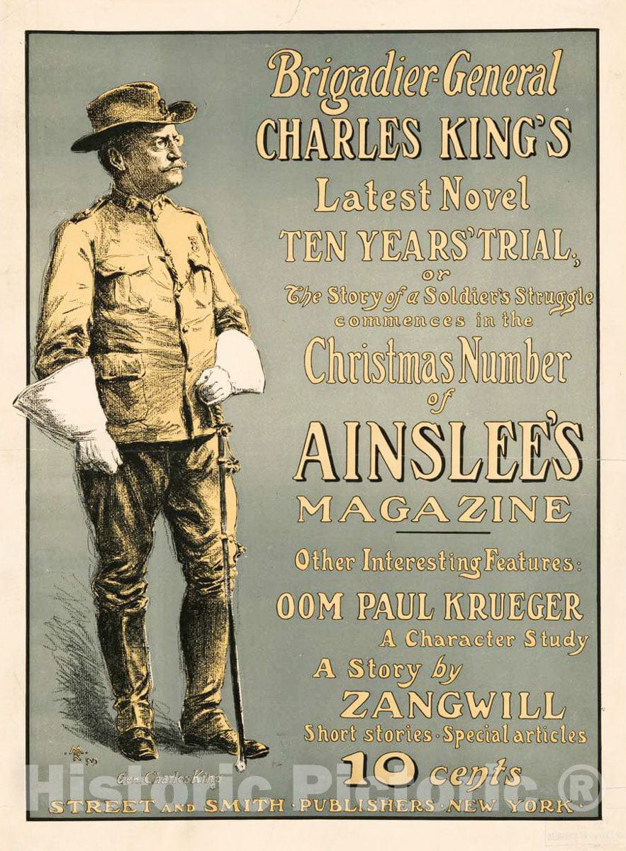 Vintage Poster -  Christmas Number of Ainslee's Magazine, Historic Wall Art