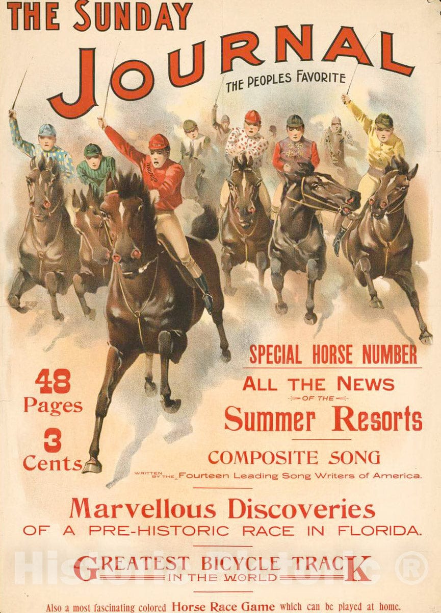 Vintage Poster -  The Sunday Journal The Peoples Favorite., Historic Wall Art