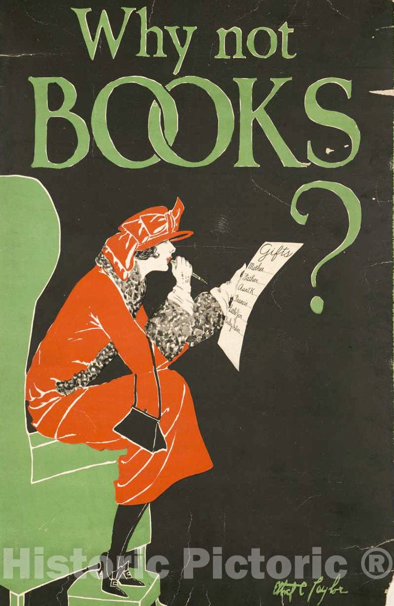 Vintage Poster -  Why not Books?, Historic Wall Art