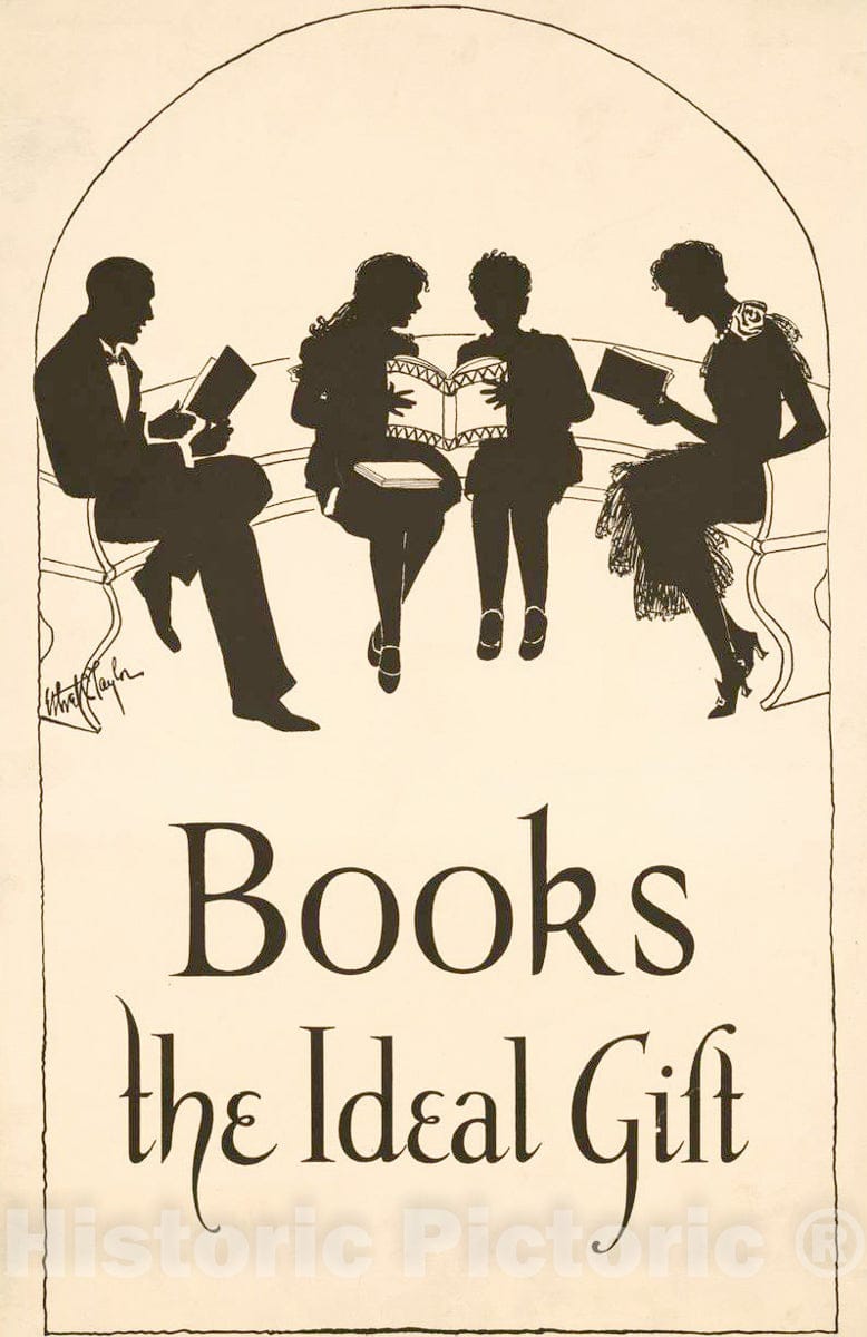 Vintage Poster -  Books, The Ideal Gift, Historic Wall Art