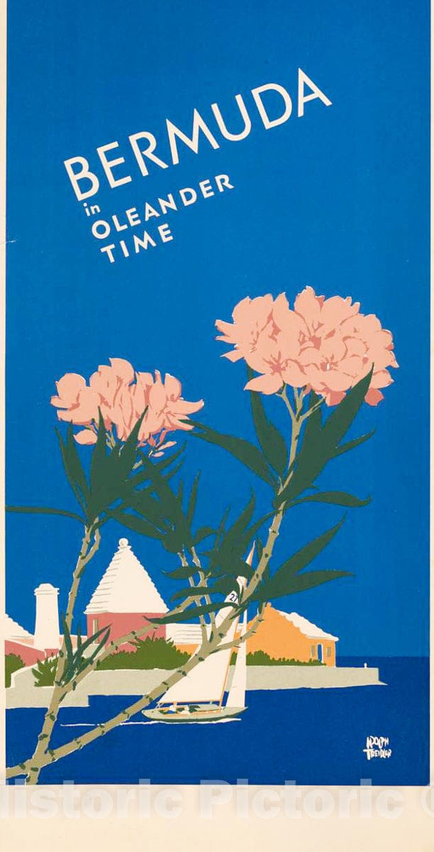 Vintage Poster -  Bermuda in Oleander time, Historic Wall Art