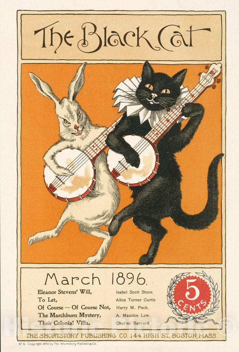 Vintage Poster -  The Black Cat, March, 1896, Historic Wall Art