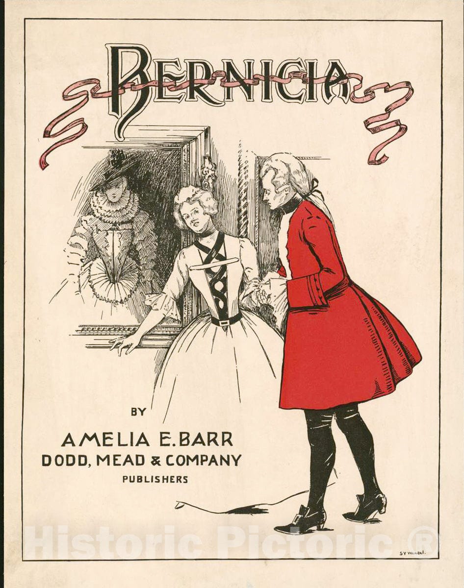 Vintage Poster -  Bernicia by Amelia E. Barr, Historic Wall Art