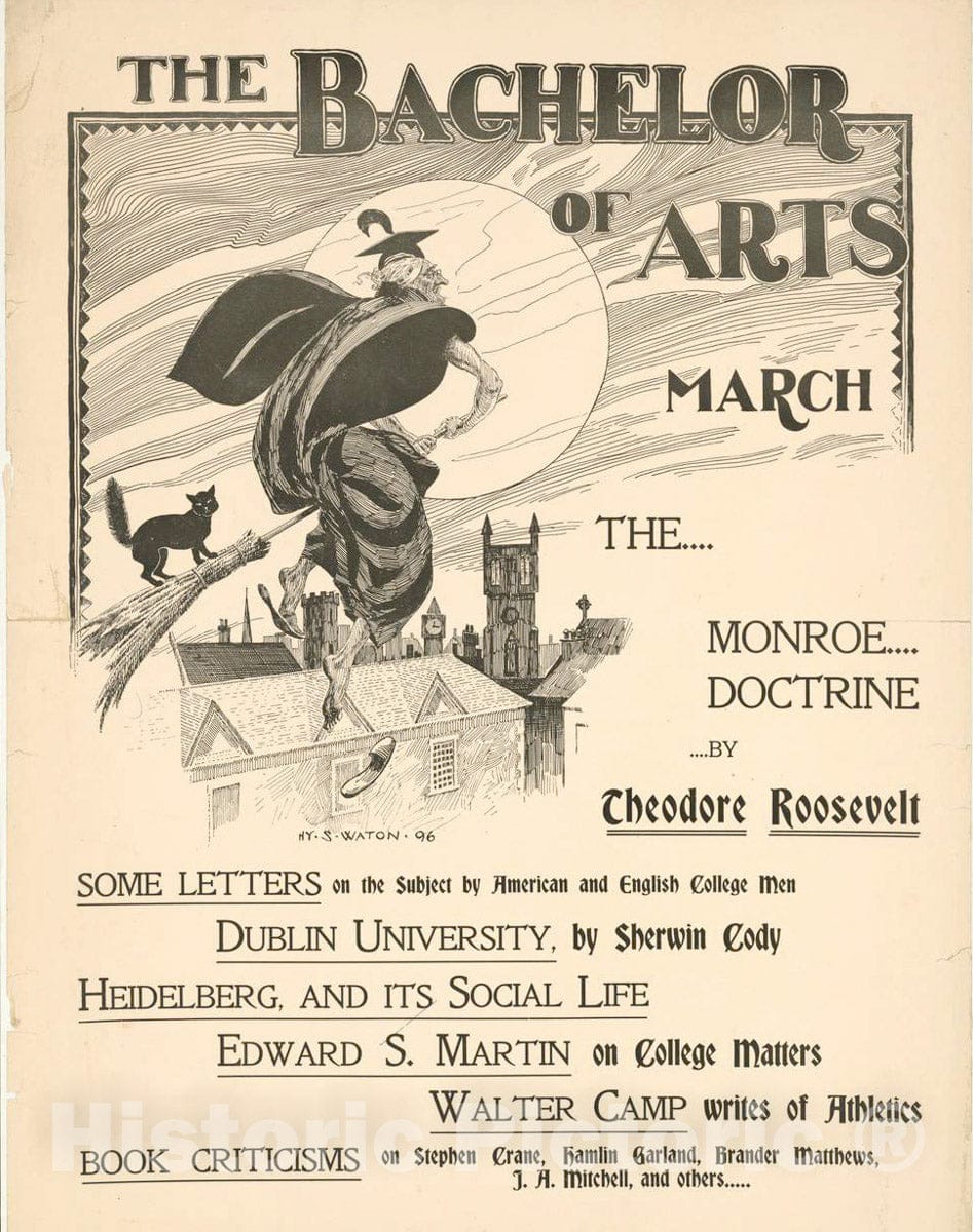 Vintage Poster -  The Bachelor of Arts [for] March, Historic Wall Art