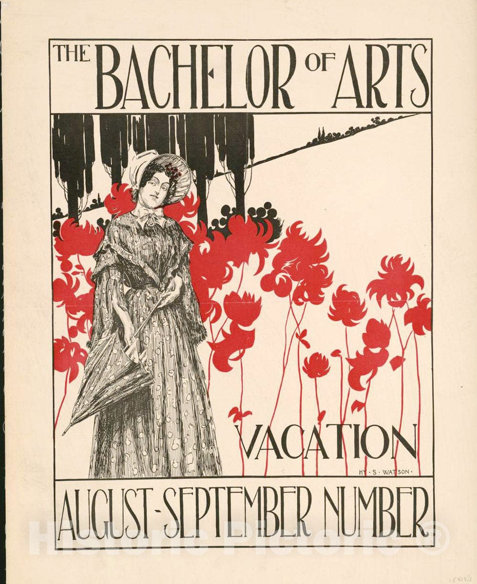 Vintage Poster - The Bachelor of Arts, Vacation, August - September Number, Historic Wall Art