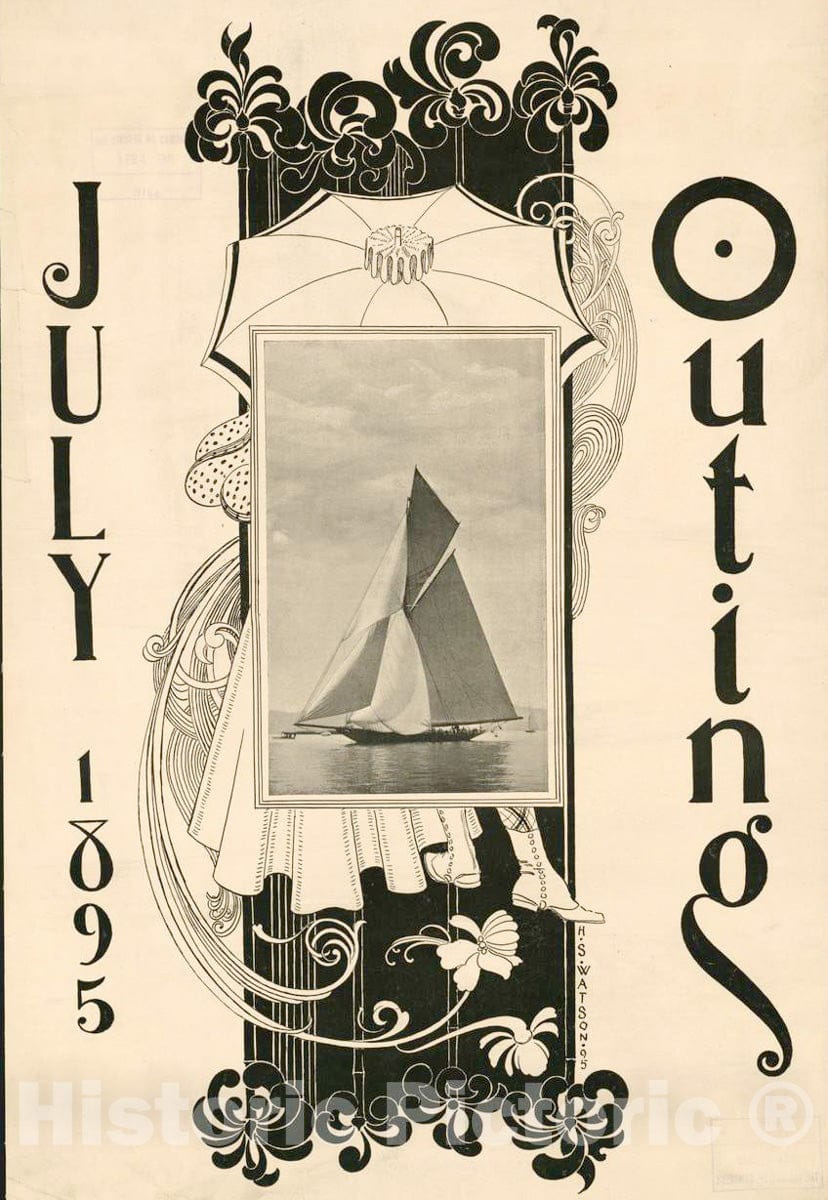 Vintage Poster -  Outing [for] July 1895, Historic Wall Art