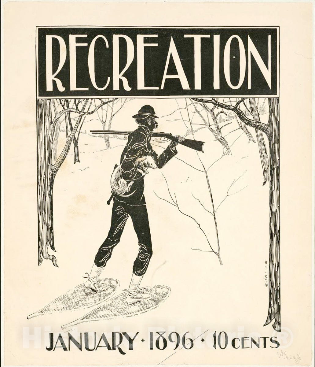 Vintage Poster -  Recreation [for] January 1896, Historic Wall Art