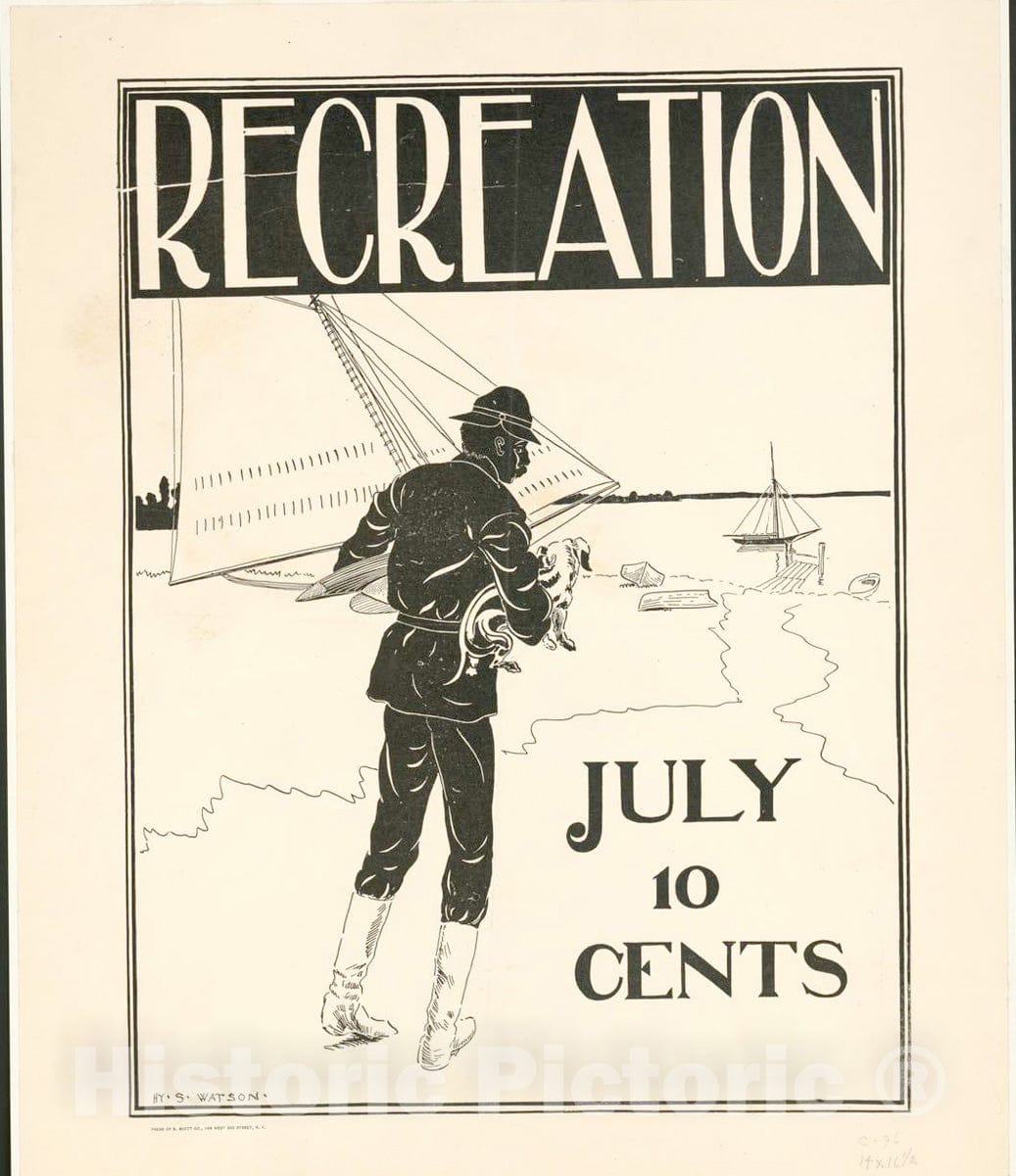 Vintage Poster -  Recreation [for] July, Historic Wall Art