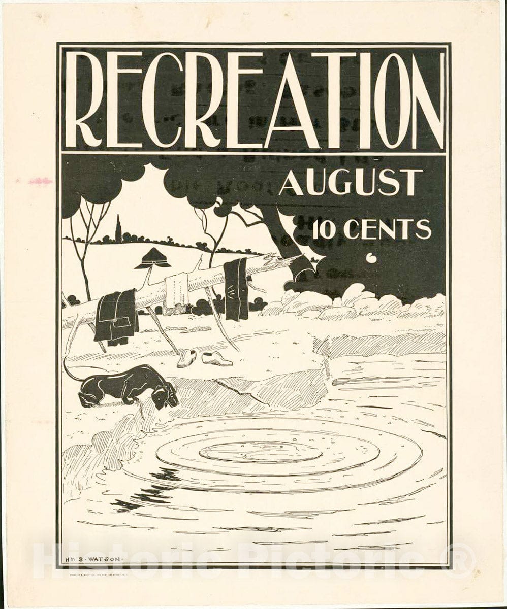 Vintage Poster -  Recreation [for] August, Historic Wall Art