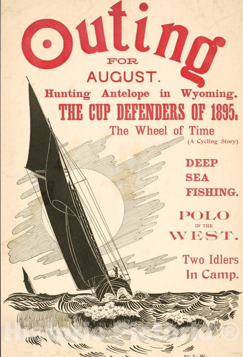 Vintage Poster -  Outing [for] August, Historic Wall Art